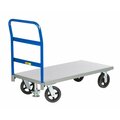 Little Giant HD Platform Truck, 8" Mold-On Rubber, Floor Lock, 2400 lbs Cap, 24"x60" NBB24488MRFL